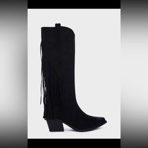 Black fringe cowgirl boots